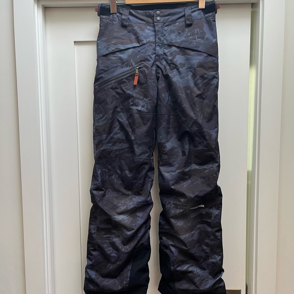 Patagonia | Kids Powder Town Pants | xl/14 | blue camo | EUC